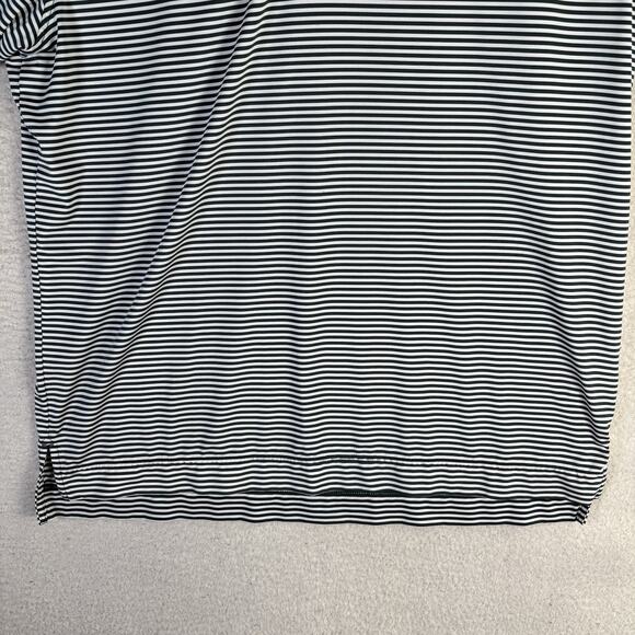 FootJoy Polo Shirt Mens Large Black White Stripes Collared Performance Stretch - Picture 3 of 15